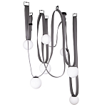 Подвесной светильник с серыми кожаными ремнями и белыми стеклянными плафонами в виде шаров Flos Wireline Lighting варинант исполнения - 7 | Loft Concept в Челябинске