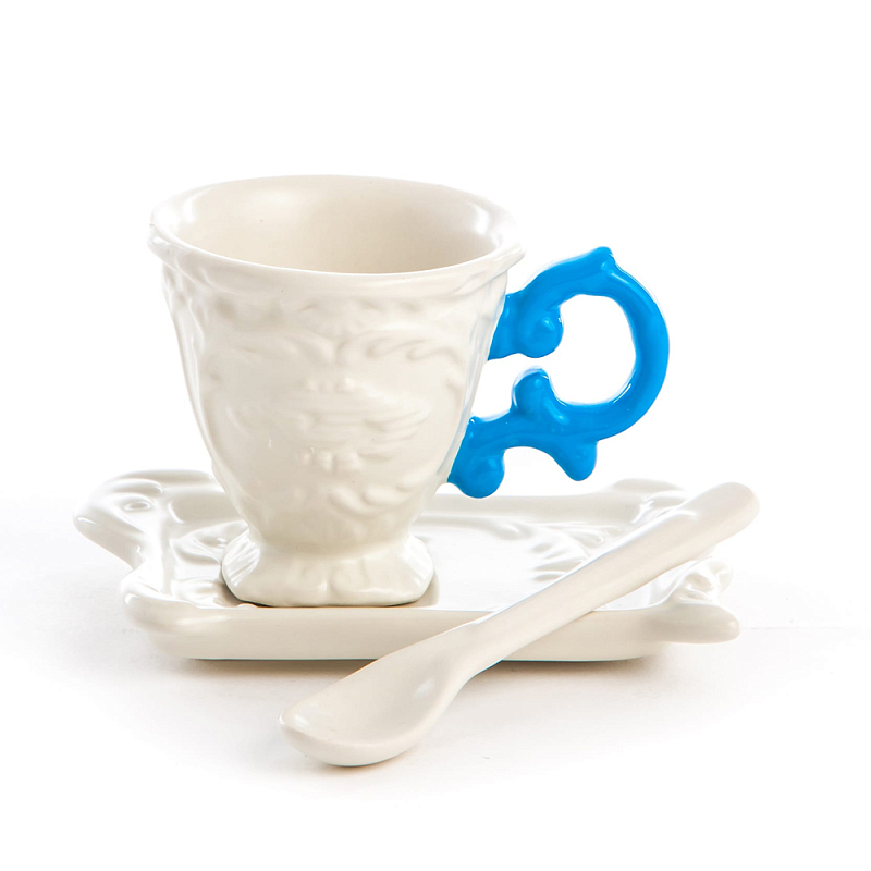Кофейная пара Seletti I-Coffee Blue Белый Голубой в Челябинске | Loft Concept 