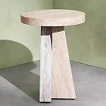 Дизайнерский журнальный стол с круглой каменной столешницей Utezu варинант исполнения - 1 | Loft Concept в Челябинске