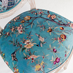 Барный стул из массива бука с изображением птиц и цветов Turquoise Beige Chinoiserie Garden Chair варинант исполнения - 2 | Loft Concept в Челябинске