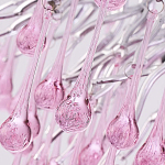 Люстра овальная с розовыми стеклянными подвесками в форме капель FAIRYTREE Light варинант исполнения - 1 | Loft Concept в Челябинске