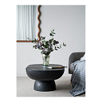 Столик кофейный черного цвета с овальной столешницей и круглым основанием Black Dalmen Table варинант исполнения - 10 | Loft Concept в Челябинске