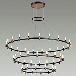 Люстра подвесная с тремя круглыми ярусами и цилиндрическими плафонами Arnaut Light варинант исполнения - 3 | Loft Concept в Челябинске