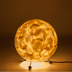 Настольная лампа из перламутра на металлическом каркасе Indonesian Egg варинант исполнения - 4 | Loft Concept в Челябинске