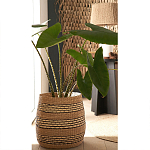 Круглая корзина из плетеного тростника Marjani Wicker Basket варинант исполнения - 3 | Loft Concept в Челябинске