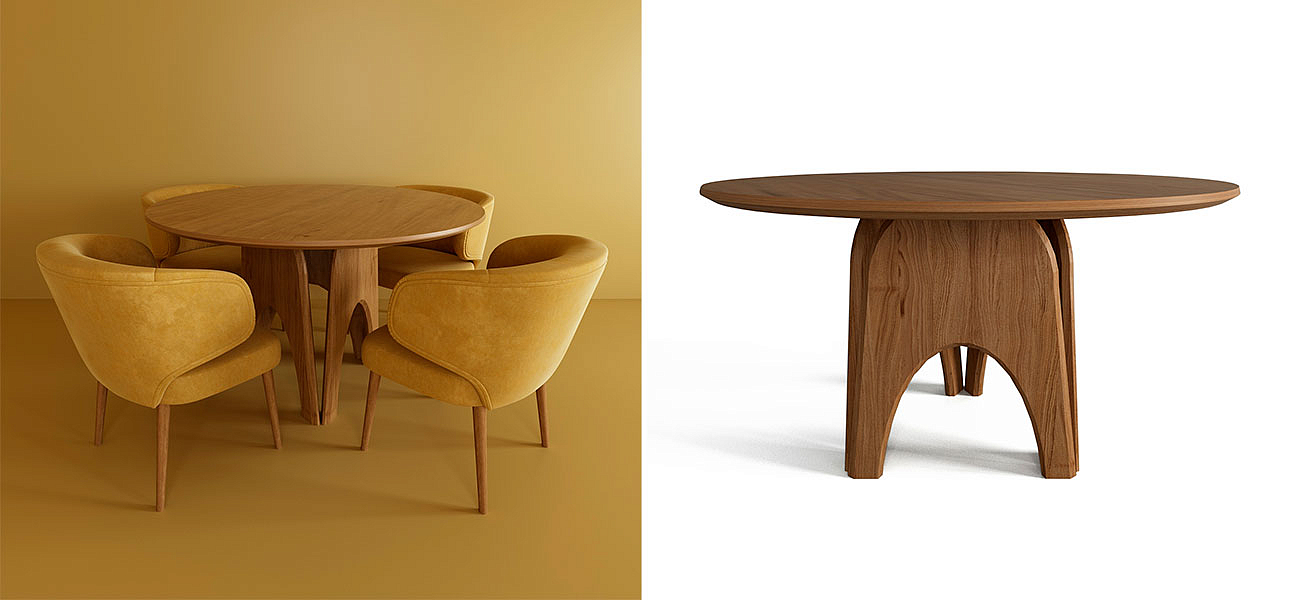 Обеденный круглый стол из дерева Pelican Dinner Table Обеденный круглый стол из дерева Pelican Dinner Table - Loft-Concept в Челябинске