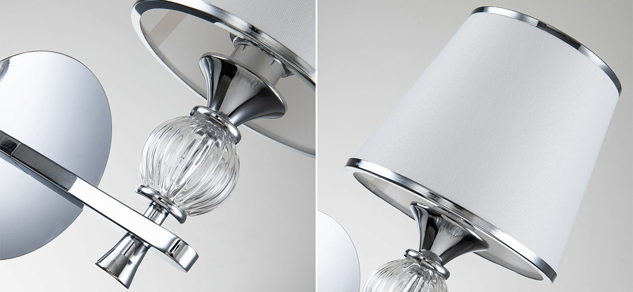 Бра цвета хром с тканевыми плафонами LUMINAIRE Бра цвета хром с тканевыми плафонами LUMINAIRE - Loft-Concept в Челябинске