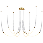 Люстра подвесная с 6-ю изогнутыми плафонами и белыми декоративными шариками PEARLS Suspension варинант исполнения - 4 | Loft Concept в Челябинске