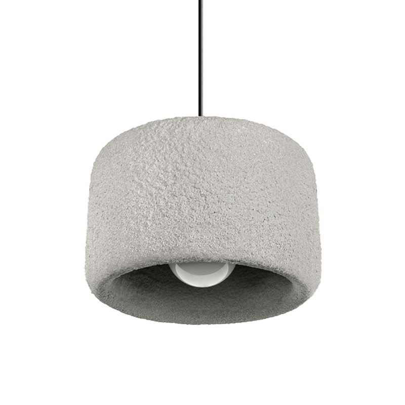 Подвесной светильник с цилиндрическим фактурным абажуром Sergey Makhno Белый Серый Черный в Челябинске | Loft Concept 