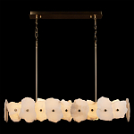 Люстра подвесная линейная с текстурированными мраморными элементами Marble square варинант исполнения - 2 | Loft Concept в Челябинске