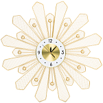 Часы настенные из металла в виде солнца с белым циферблатом Mirror Tower Clock варинант исполнения - 1 | Loft Concept в Челябинске