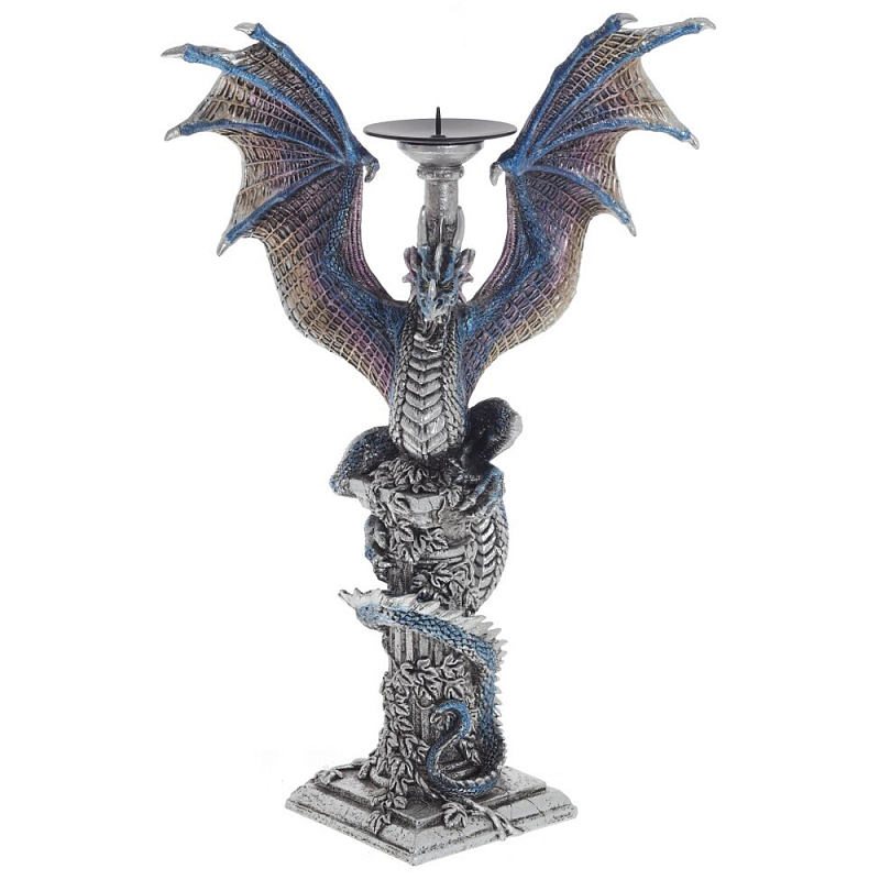 Подсвечник в виде Дракона Grey Blue Dragon Candlestick Серый Синий Мульти Подсвечник в виде Дракона Grey Blue Dragon Candlestick Серый Синий Мульти в Челябинске | Loft Concept
