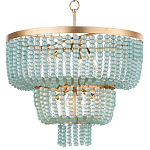 Круглая трехъярусная люстра с подвесками в виде круглых стеклянных бусин Blue Beads Chandelier варинант исполнения - 2 | Loft Concept в Челябинске