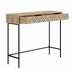 Консоль напольная деревянная с выдвижным ящиком с резным орнаментом HEATON CONSOLE OAK варинант исполнения - 1 | Loft Concept в Челябинске