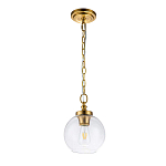 Подвесной светильник латунного цвета с прозрачным стеклянным плафоном Feiss варинант исполнения - 11 | Loft Concept в Челябинске