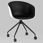 Офисное кресло из пластика с мягким сиденьем Eggshell Black варинант исполнения - 2 | Loft Concept в Челябинске