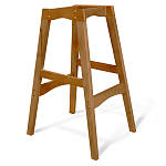 Барный стул со спинкой и подлокотниками на 4-х деревянных ножках Серый Велюр Ava Charm варинант исполнения - 4 | Loft Concept в Челябинске