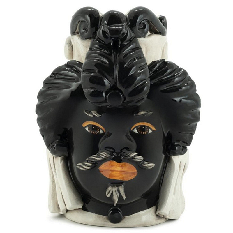 Ваза Vase Moro Man Small Black Черный Бежевый Ваза Vase Moro Man Small Black Черный Бежевый в Челябинске | Loft Concept