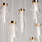 Люстра каскадная с 10-ю прозрачными плафонами Wave Line варинант исполнения - 4 | Loft Concept в Челябинске