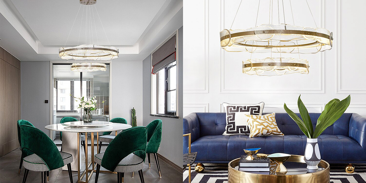 Люстра golden 2 RING horizontal chandelier Люстра golden 2 RING horizontal chandelier - Loft-Concept в Челябинске