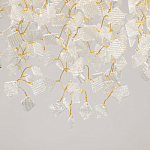 Люстра подвесная золотого цвета с декоративными ветвями и прозрачными рельефными подвесками FAIRYTREE Light варинант исполнения - 8 | Loft Concept в Челябинске