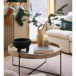 Журнальный стол с круглой деревянной столешницей Urban Style Space варинант исполнения - 5 | Loft Concept в Челябинске