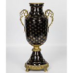 Ваза черного цвета из фарфора с золотистым узором и бронзовыми элементами Eden Garden porcelain and bronze варинант исполнения - 7 | Loft Concept в Челябинске