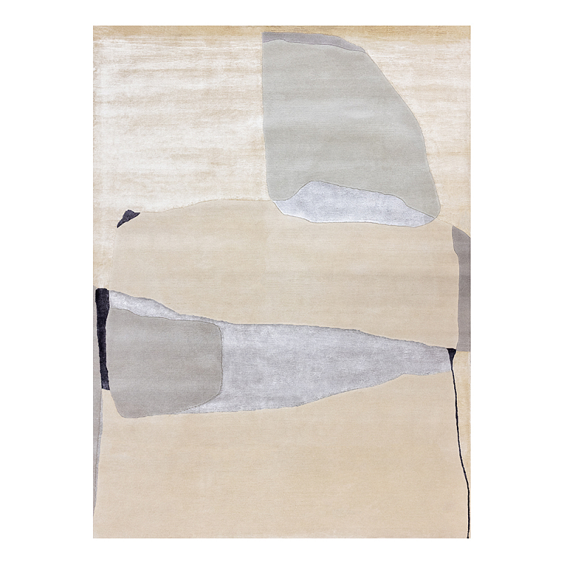 Ковер шелк Manhattan Wool Silk Carpet VI Серый Бежевый в Челябинске | Loft Concept 