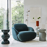 Полукруглое мягкое кресло Halle Green Armchair варинант исполнения - 8 | Loft Concept в Челябинске