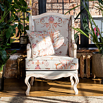 Кресло из массива бука серое с растительным орнаментом Raffael Floral Grey Armchair варинант исполнения - 11 | Loft Concept в Челябинске