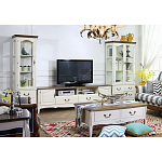 ТВ-тумба в стиле прованс из массива дерева Montmartre Wooden Provence TV Stand варинант исполнения - 3 | Loft Concept в Челябинске