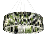 Круглая люстра с хрустальными подвесками Crystal Art Chrome Green Chandelier 12 варинант исполнения - 2 | Loft Concept в Челябинске
