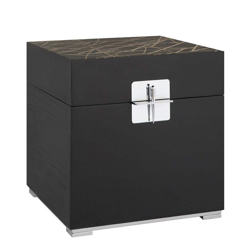 Сундук Silver Buckle Cube Черный Золотой Серебряный Сундук Silver Buckle Cube Черный Золотой Серебряный в Челябинске | Loft Concept