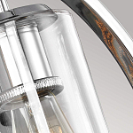 Бра цвета хром с круглой рамой и цилиндрическим прозрачным стеклянным плафоном на прямоугольном основании Feiss варинант исполнения - 5 | Loft Concept в Челябинске