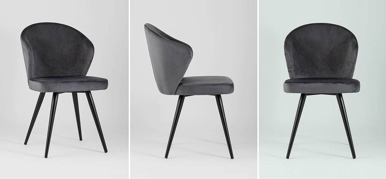 Стул Темно-Серый Бархат Volante Chair Стул Темно-Серый Бархат Volante Chair - Loft-Concept в Челябинске