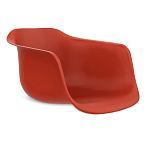 Стул пластиковый красного цвета на колесиках с подъемно-поворотным механизмом Eames Red варинант исполнения - 2 | Loft Concept в Челябинске