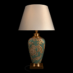 Настольная лампа бирюзовая с цветочным принтом Turquoise Flight варинант исполнения - 2 | Loft Concept в Челябинске