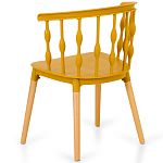 Пластиковый стул на ножках из массива бука Ferret Spiral Mustard варинант исполнения - 6 | Loft Concept в Челябинске