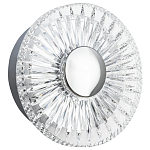 Бра с круглым рельефным плафоном Glass Peonies Chrome Wall Lamp варинант исполнения - 1 | Loft Concept в Челябинске