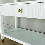 Стеллаж Elsa Dreams White со стеклянными полками и ящиком варинант исполнения - 5 | Loft Concept в Челябинске