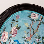 Стул из массива бука бирюзовый с изображением птиц в саду Turquoise Chinoiserie Bird Chair варинант исполнения - 3 | Loft Concept в Челябинске