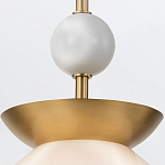 Подвесной светильник латунного цвета с конусовидным белым плафоном Quintiesse варинант исполнения - 4 | Loft Concept в Челябинске