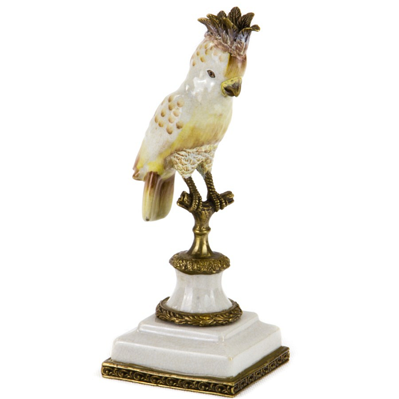 Статуэтка White Crested Parrot Белый Бронза Статуэтка White Crested Parrot Белый Бронза в Челябинске | Loft Concept