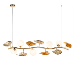 Люстра линейная на золотистом каркасе с белыми стеклянными плафонами Zest of Light варинант исполнения - 1 | Loft Concept в Челябинске