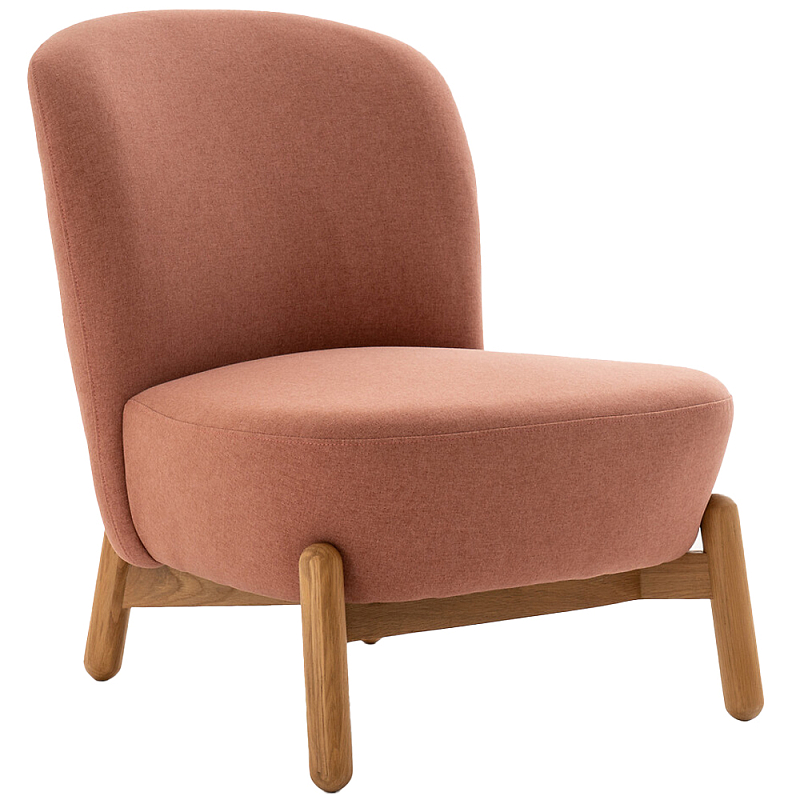 Кресло на деревянных ножках Olguin Pink Chair Древесина Розовый в Челябинске | Loft Concept 
