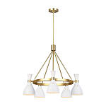 Люстра с 5-ю плафонами в форме песочных часов с узкими перфорированными отверстиями Feiss варинант исполнения - 13 | Loft Concept в Челябинске