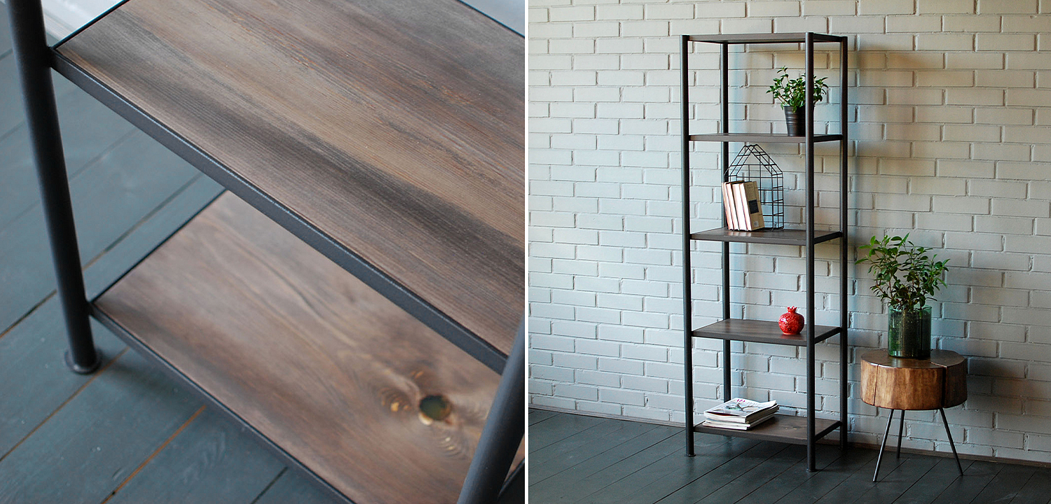 Стеллаж Keelan Industrial Metal Rust Rack Стеллаж Keelan Industrial Metal Rust Rack - Loft-Concept в Челябинске