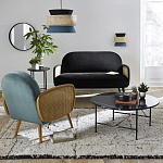 Бра с плетеным декором из ротанга Bonnie Wicker Blue Wall Lamp варинант исполнения - 4 | Loft Concept в Челябинске