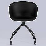 Офисное кресло из пластика с мягким сиденьем Eggshell Black варинант исполнения - 4 | Loft Concept в Челябинске