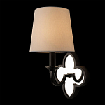 Бра с белым текстильным абажуром и декоративным основанием в виде четырехлистника с зеркальной вставкой Vitorino варинант исполнения - 9 | Loft Concept в Челябинске